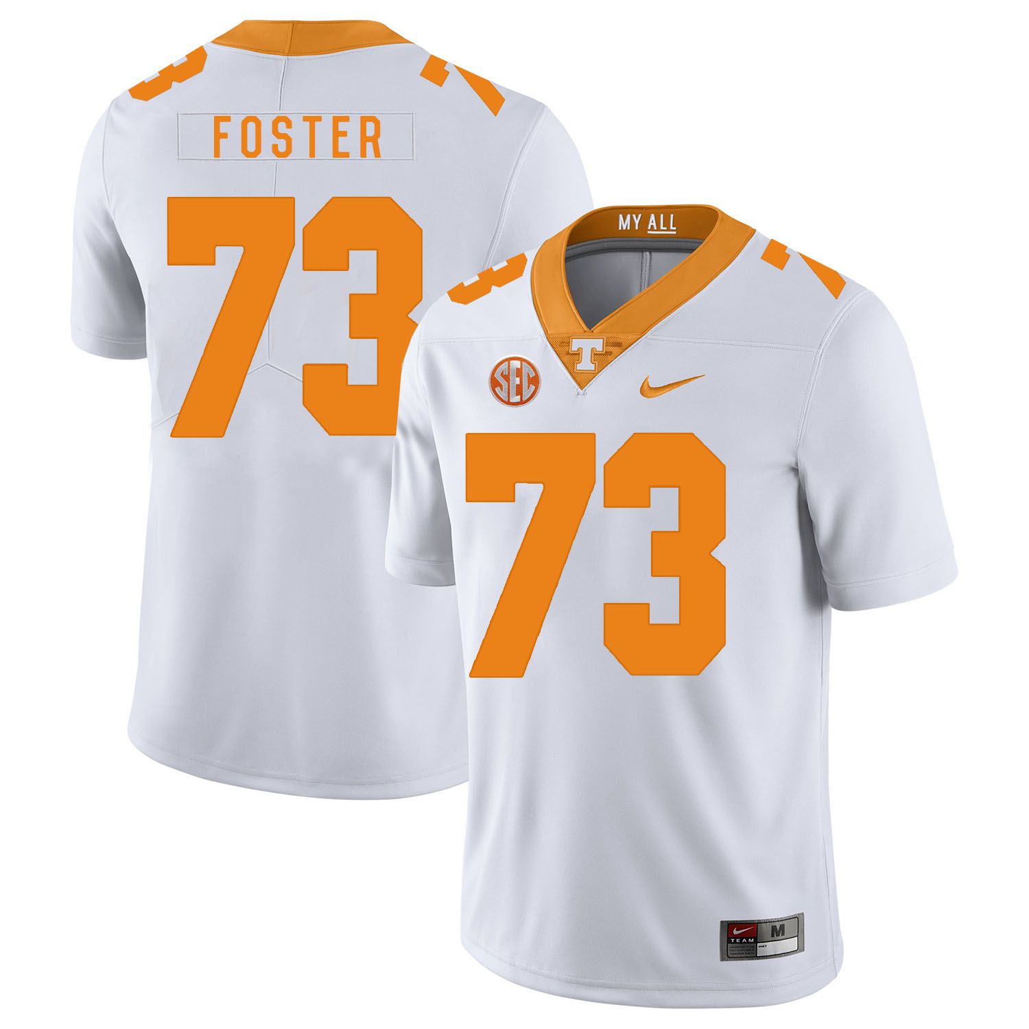 Men Tennessee Volunteers #73 Foster White Customized NCAA Jerseys